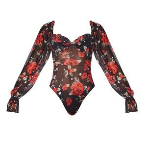 Floral Mesh Bodysuit